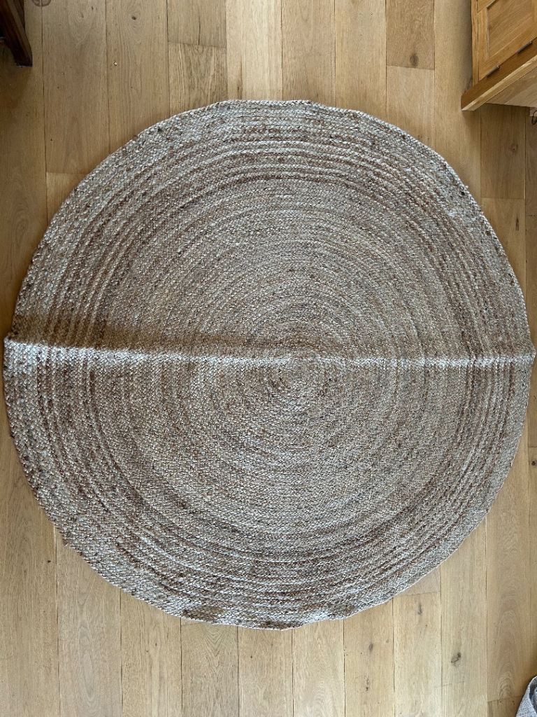 Brand New Natural Braided Jute Rugs - Round & Oval Runner (Boho/Farmhouse) - RRP £117