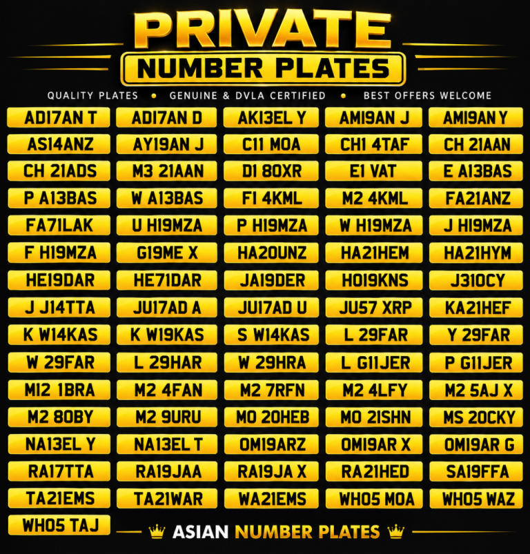 Asian number plates 