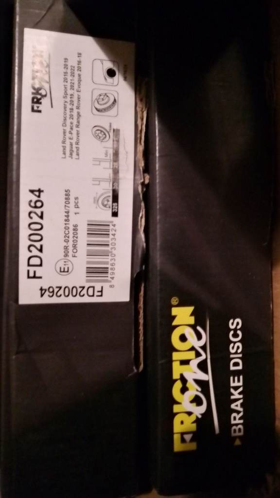 pair of brake disks and pads for land rover discovery/jaguar e-pace/range rover e-voque