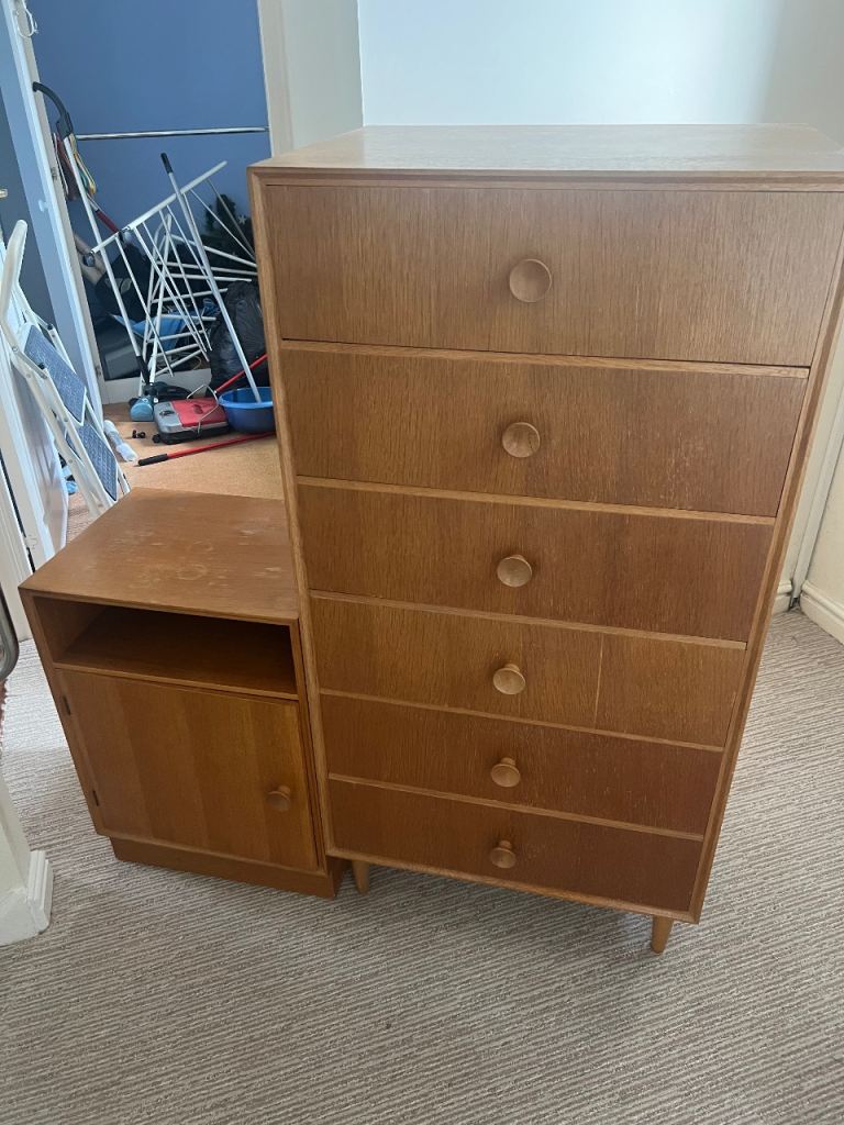 Meredew Tallboy Chest of Drawers – Mid-Century Modern, Good Condition