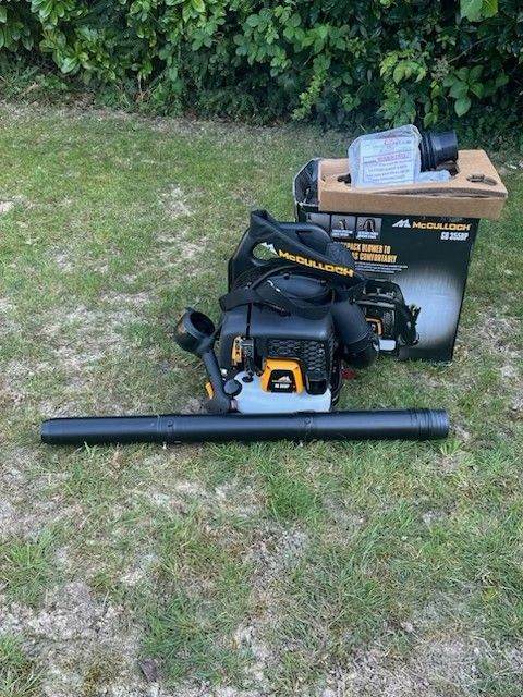 Garden Blower McCulloch Backpack GB 355 BP with New 2 Stroke Oil