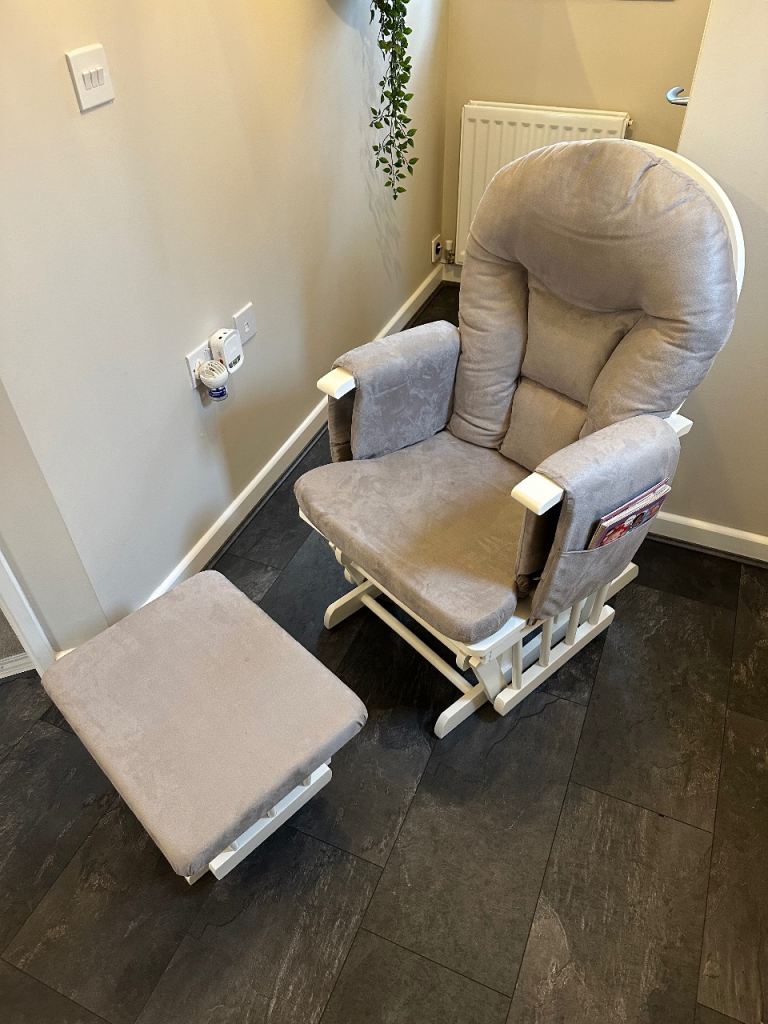 Rocking Nursing Chair and Rocking Foot Stool Set
