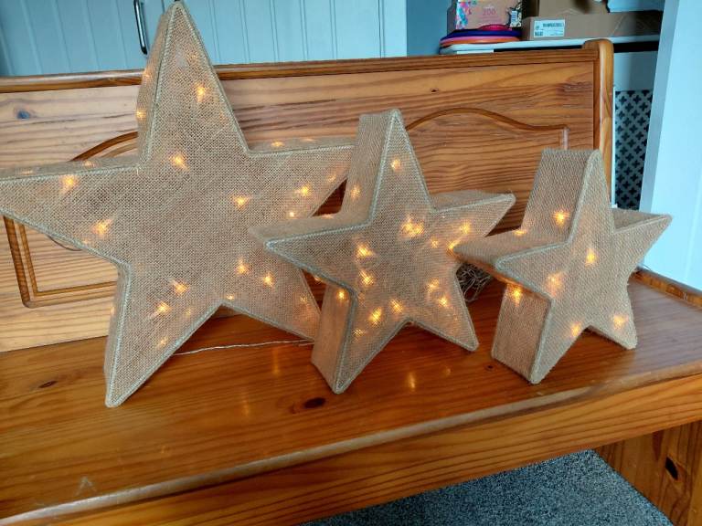 3 LED Hessian Stars