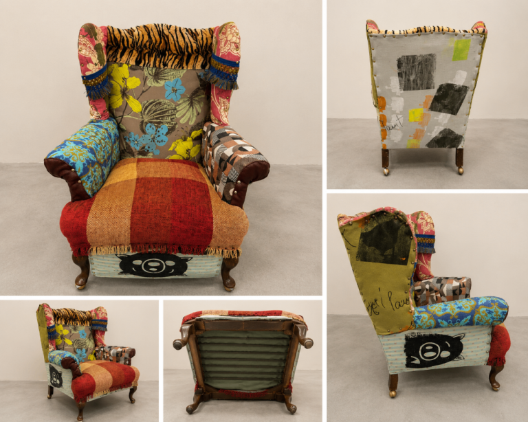 Joey D Hand-Crafted Designer Wingback Chair – Unique Statement Piece