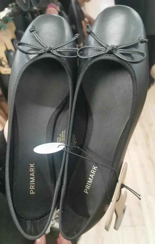 New Primark Black Ballet Flats with Bow Detail