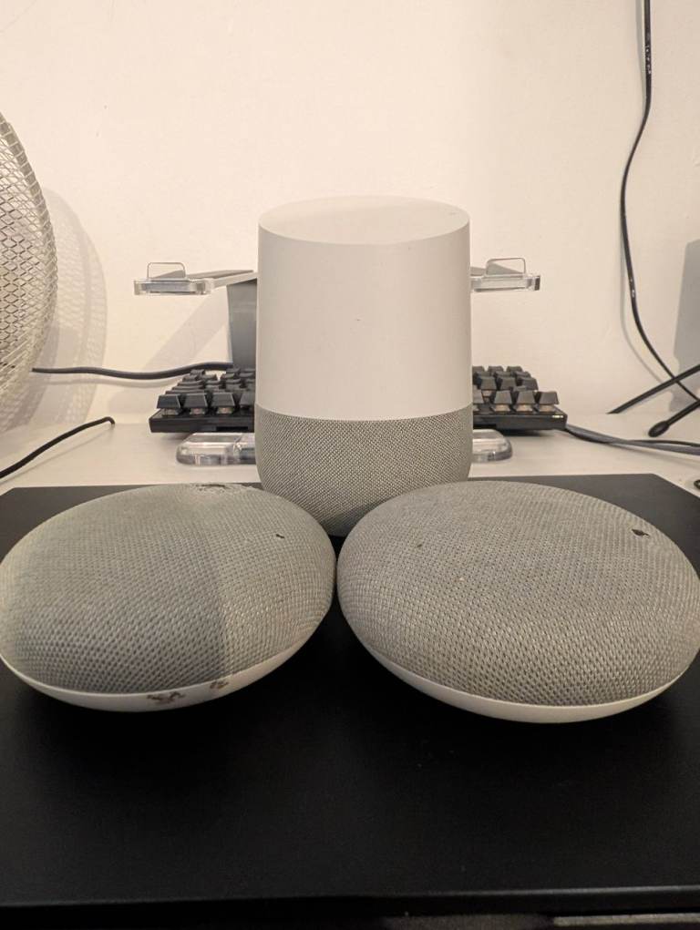 Google Home and two Home Minis