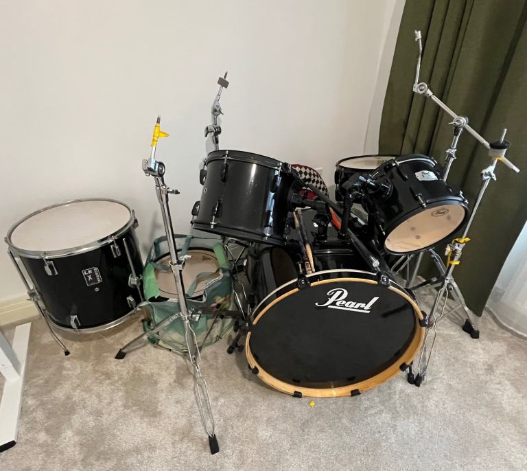 Drums Pearl export ex 5 piece drum kit black