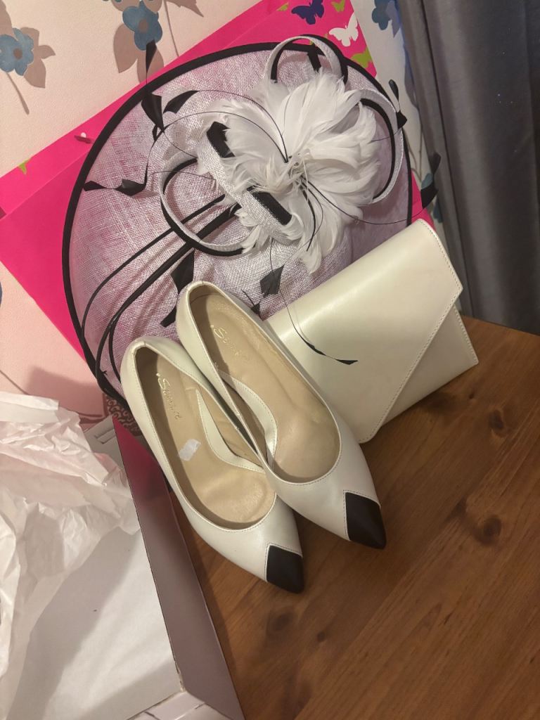 image for Beautiful mother of the bride couture club black and white dress with accessories 