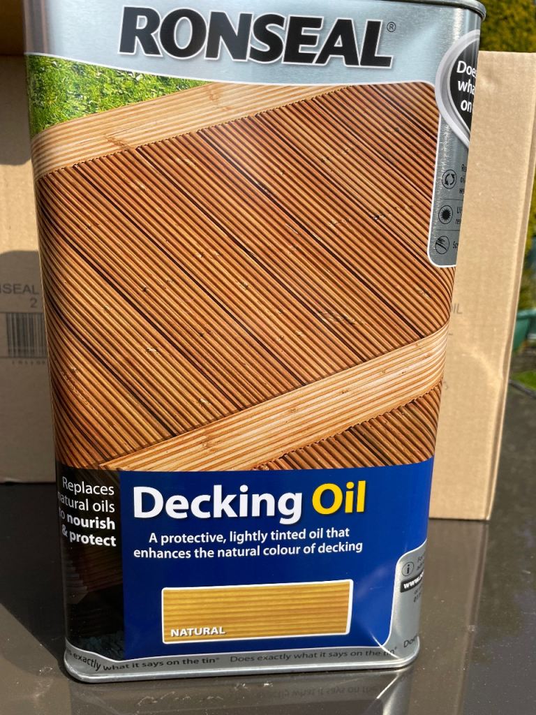 4 x 5 litre tins of Ronseal Decking Oil natural