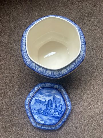 Ringtons Millennium Castle Jar – Blue & White Ceramic, New in Box