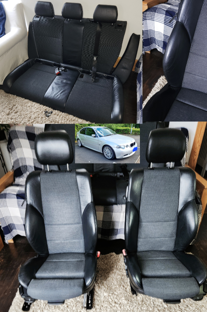 Beautiful Black Half Leather BMW E46 Compact SE / M-sport seats Front & rear