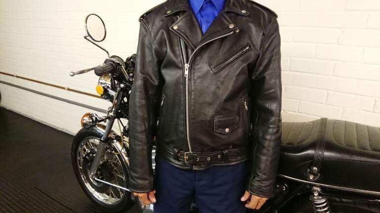 Texpeed Black Leather Biker Jacket With Liner And Armor sized XL