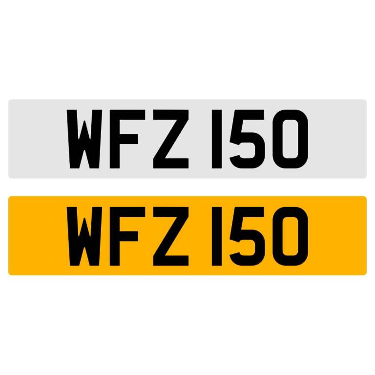 WFZ 150 NUMBER PLATE NUMBERPLATE REGISTRATION CHERISHED DATELESS NORTHERN IRISH NI