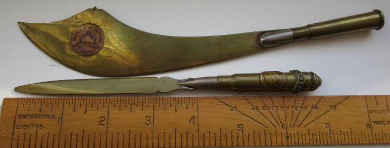 Trench art, letter openers (2)