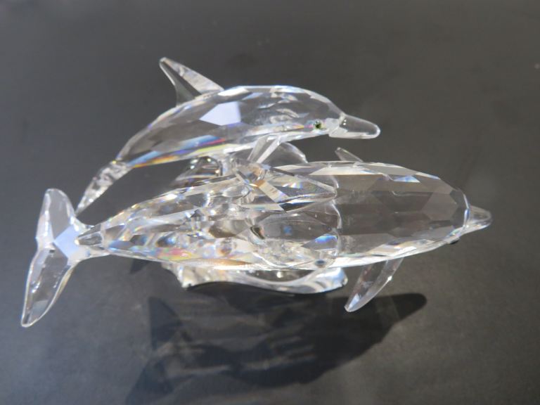 Swarovski SCS Mother & Child 1990 Annual Piece Dolphins "Lead Me" - item 153850