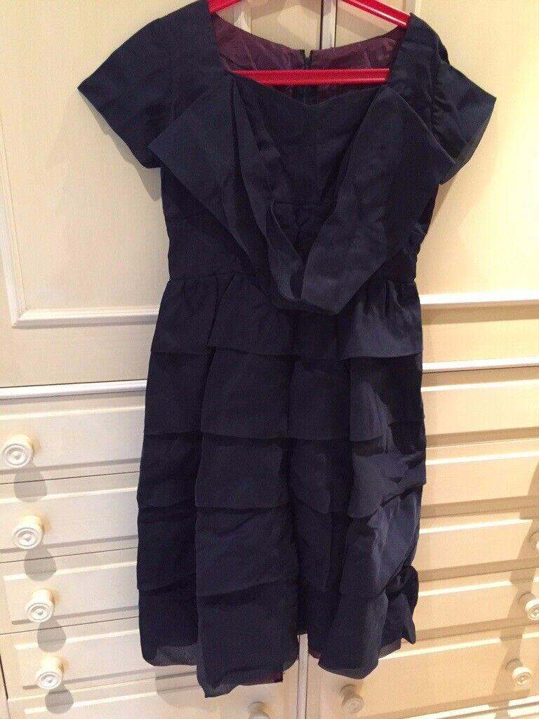 Blue dress with ruffles, size 16, waist 32 inches