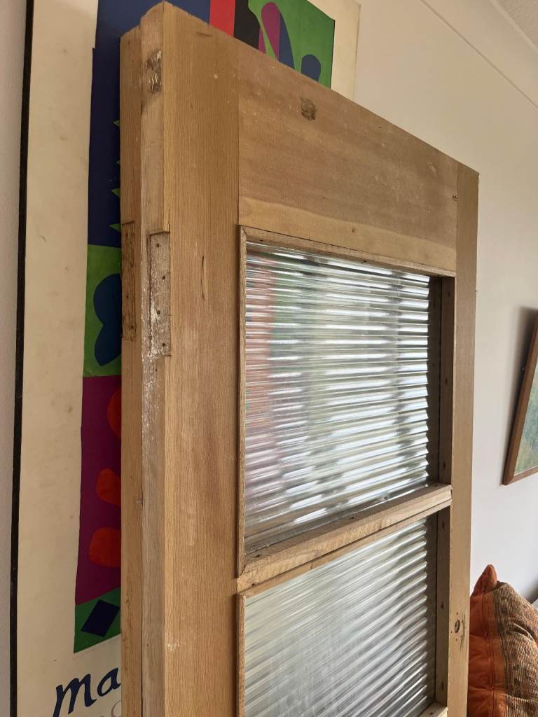 x2 Wooden Internal Doors with Glass Panels – Stripped Ready