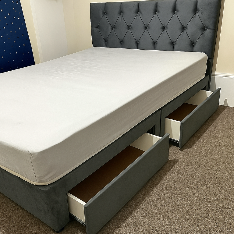 Luxury DIVAN 4FT6 Double Bed 😘With Mattress & Storage Drawers ❤️15% OFF💥Order COD🚚>>