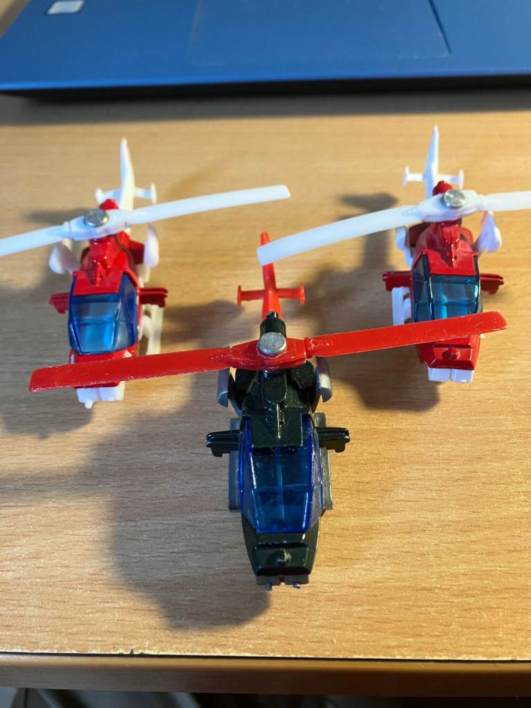 3 Vintage Matchbox Mission Helicopters  