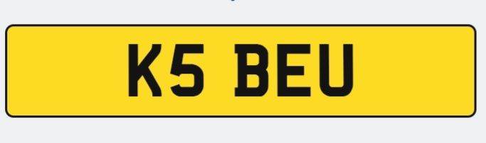 K5 BEU Cherished Reg, Number, Private Plate 
