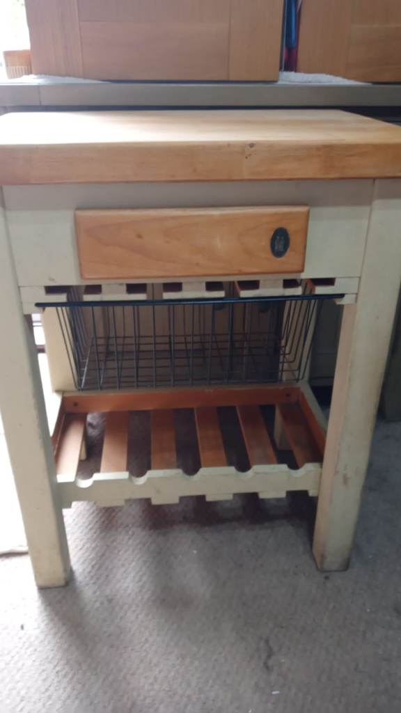Solid oak kitchen unit draw wine rack holder ectworktop ex condition £100