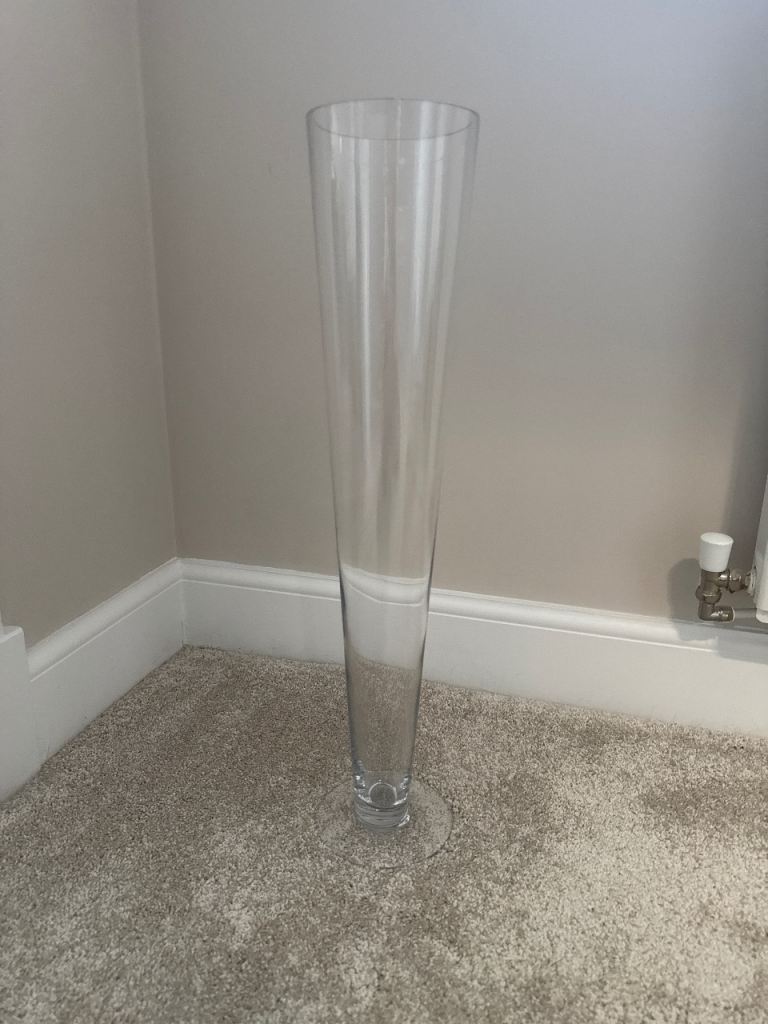 Tall Clear Conical Glass Vases x7 available | in Glasgow | Gumtree