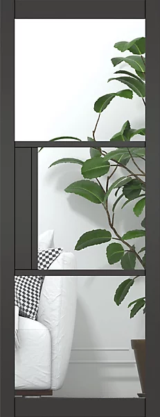 Green Taylor Black Heritage 3-Lite Clear Glass Internal Door