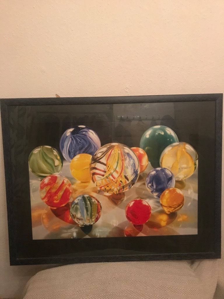 Framed marbles picture