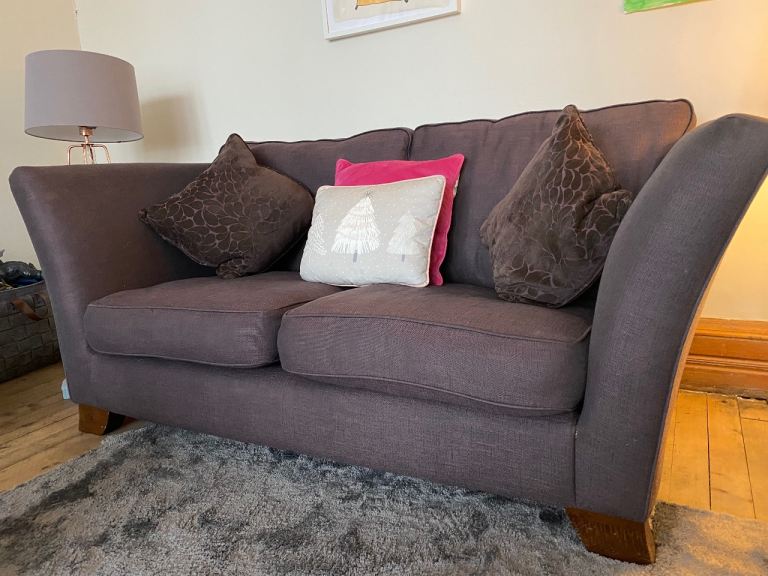 Purple Sofas 2 seater and cuddle chair