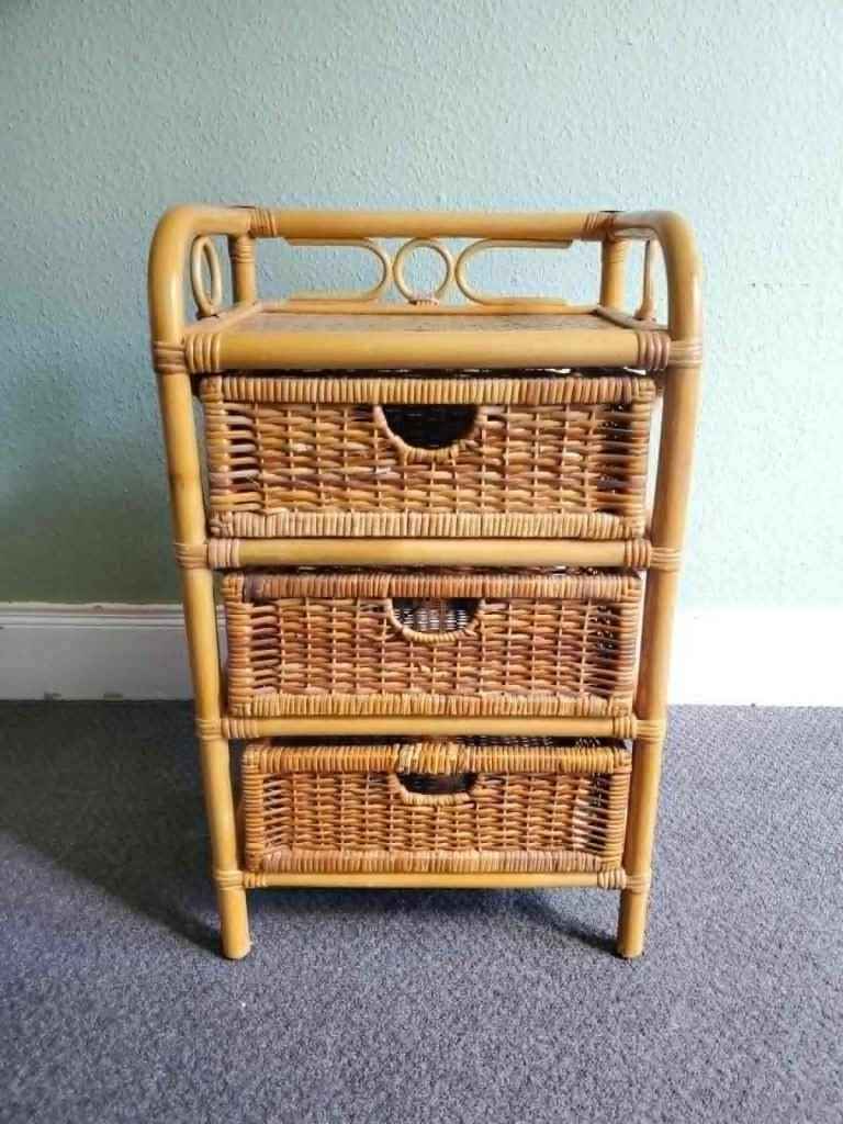 Wooden braided chest of drawers