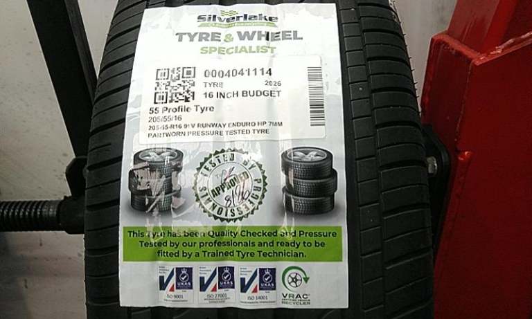 205-55-R16 91v Runway Enduro Hp 7mm Partworn Pressure Tested Tyre