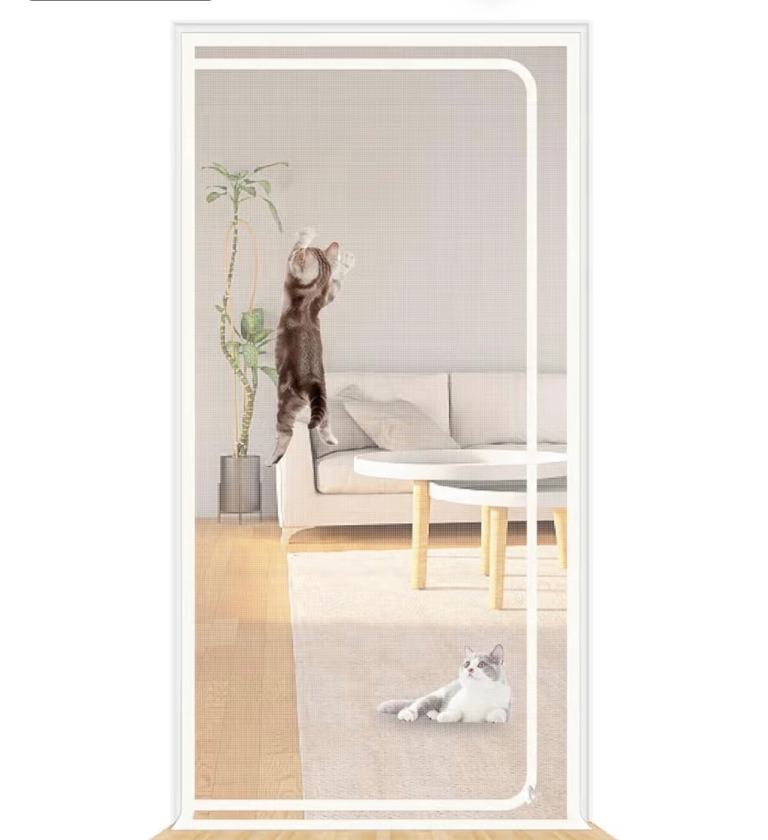 Reinforced cat screen door