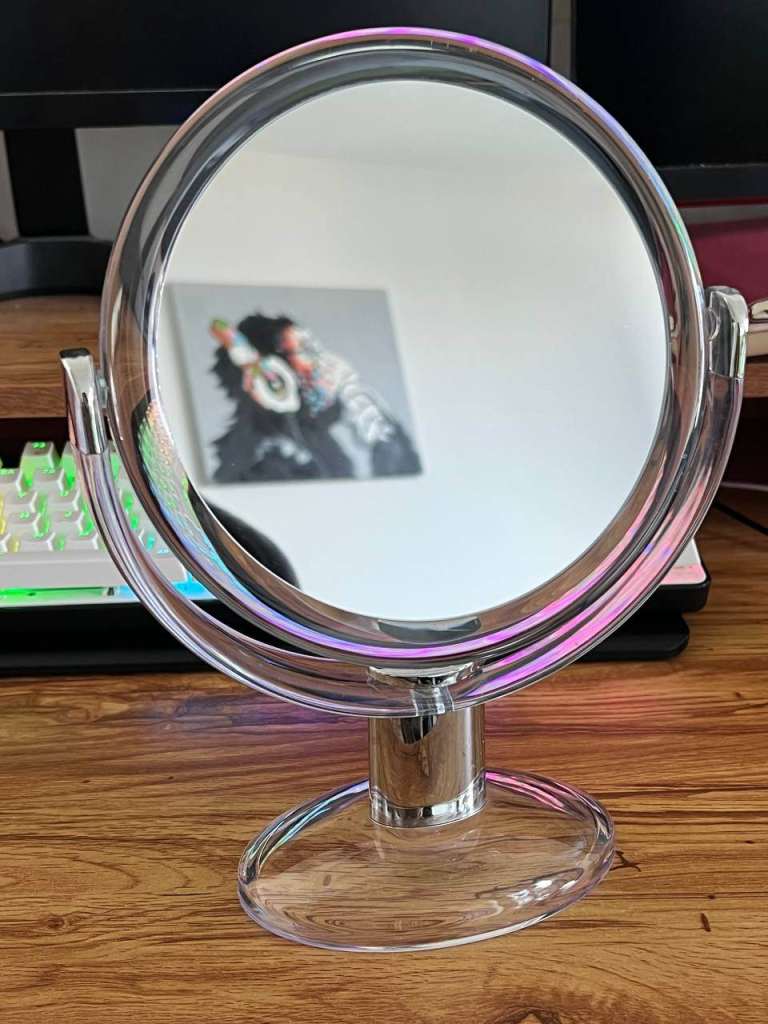 Double Sided Tabletop Makeup Mirror 1 X & 10 X Magnifying