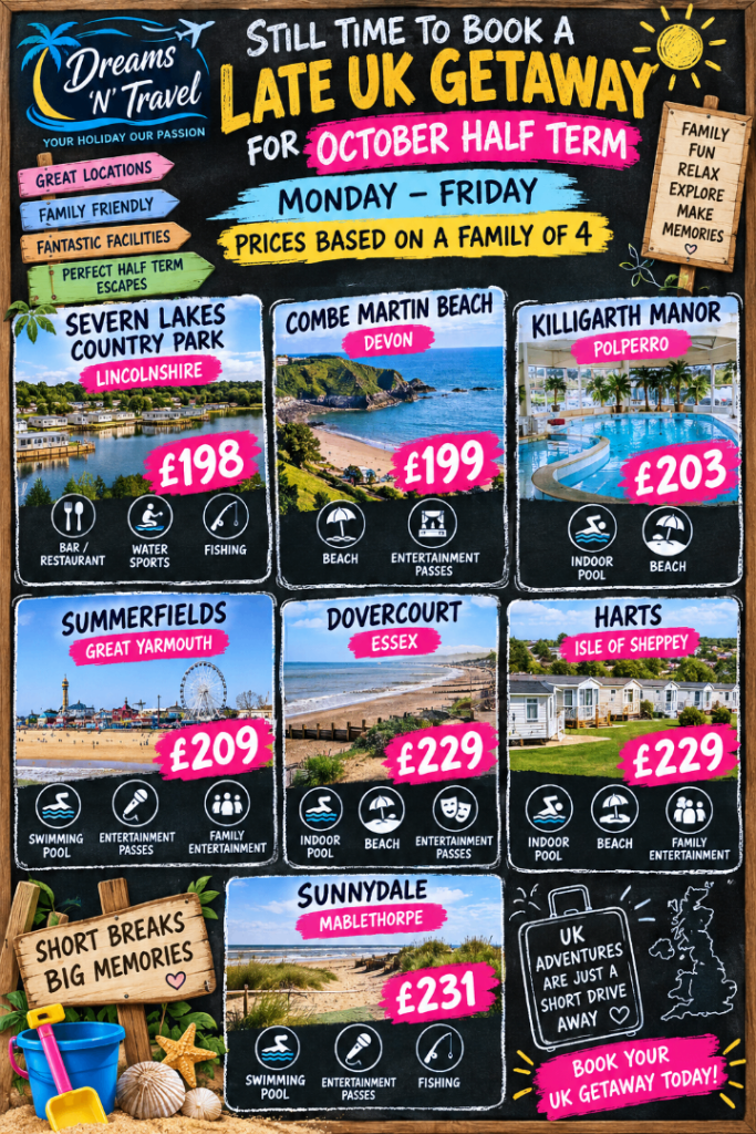 UK Getaway Holiday Deals – October Half Term