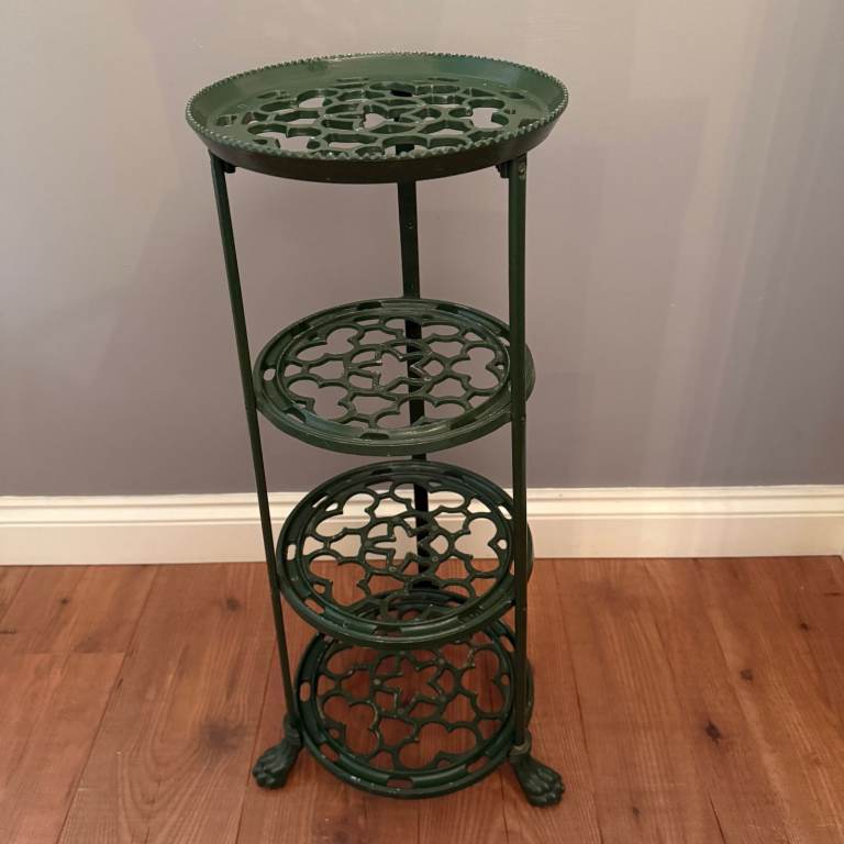 Vintage viking cast iron GREEN saucepan 4 tier rack stand