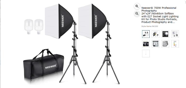 used Neewer softbox lights 