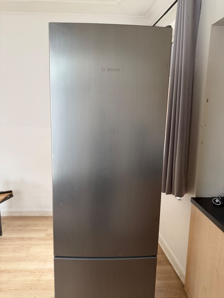 Bosch Fridge Freezer – Silver, Good Working Order