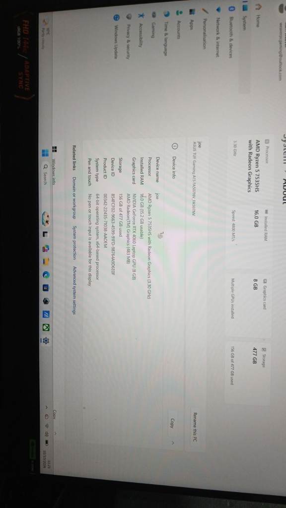 Asus tuf a15 4060