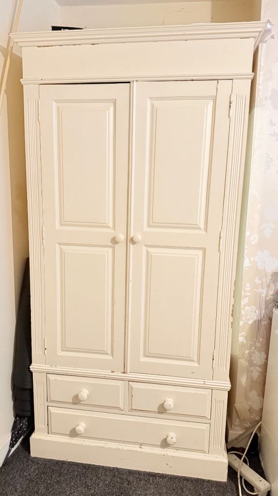 Solid Pine Painted Wardrobe