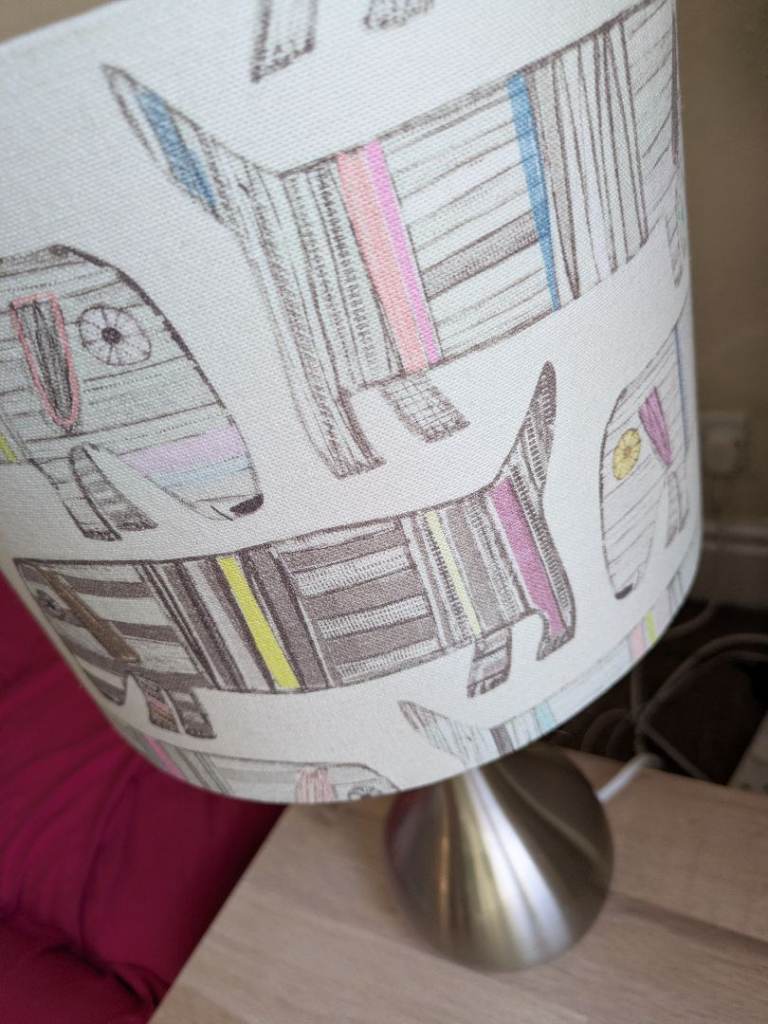 Cute Dachshund Print Table Lamp – Good Condition