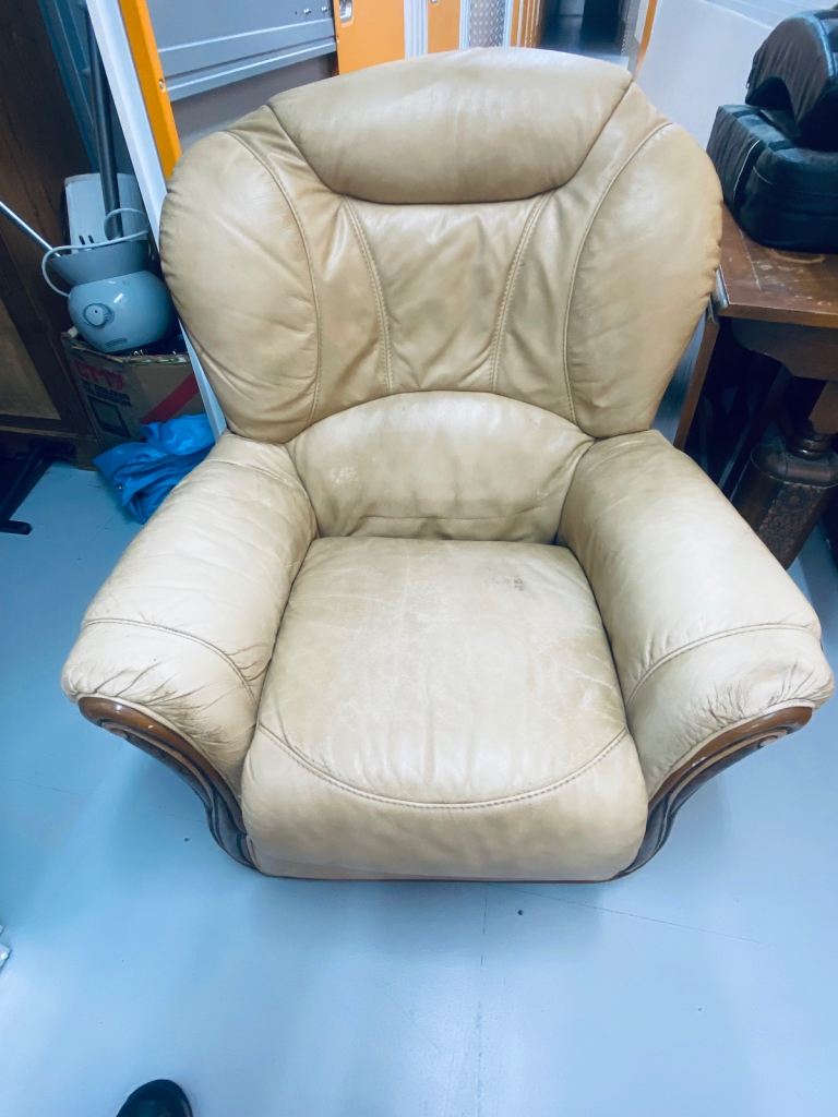 Leather sofa and chairs