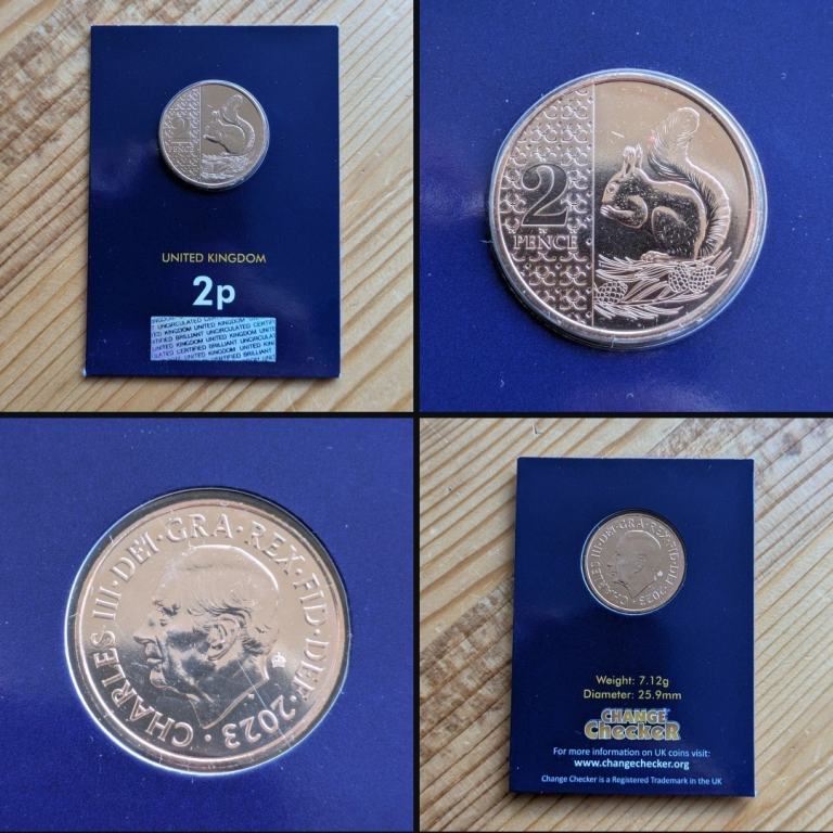 2023 Red Squirrel 2p - PRIVY MARK - Uncirculated Two Pence UK ChangeChecker Coin