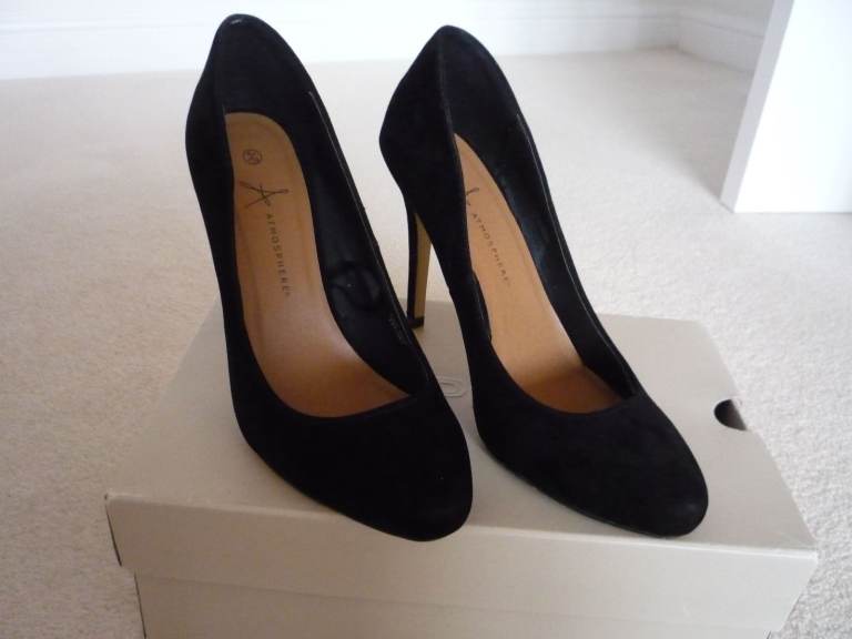 image for Black Suede Court Shoes