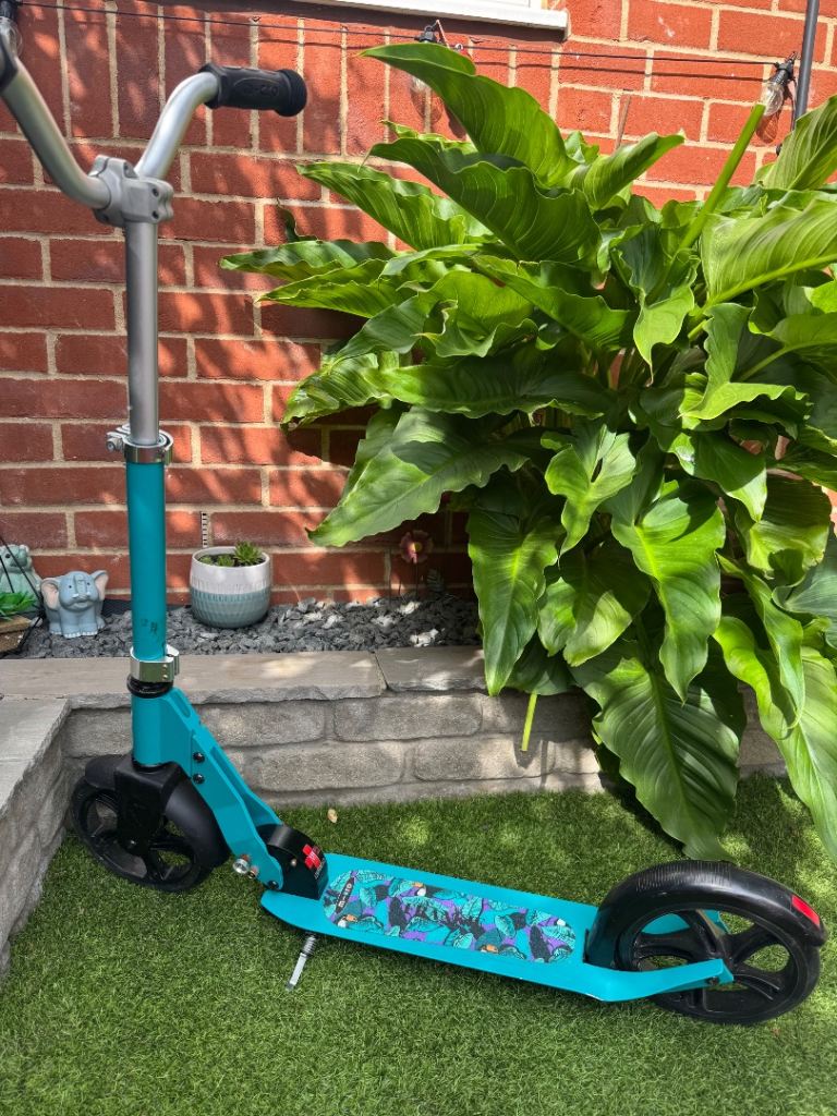 Micro Scooter - Turquoise with Leaf Pattern, Good Condition