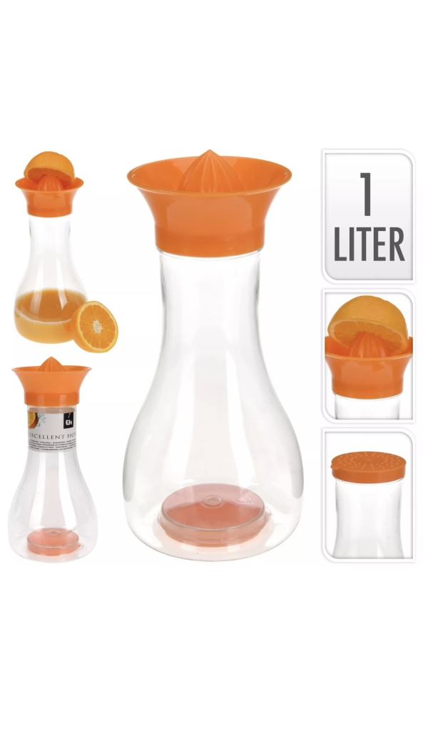 New 1L Orange Lemon Fruit Squeezer Hand Press Juicer w/Lid Jar Bottle