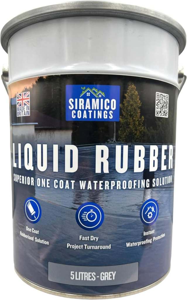 Siramico liquid rubber roof coating - grey