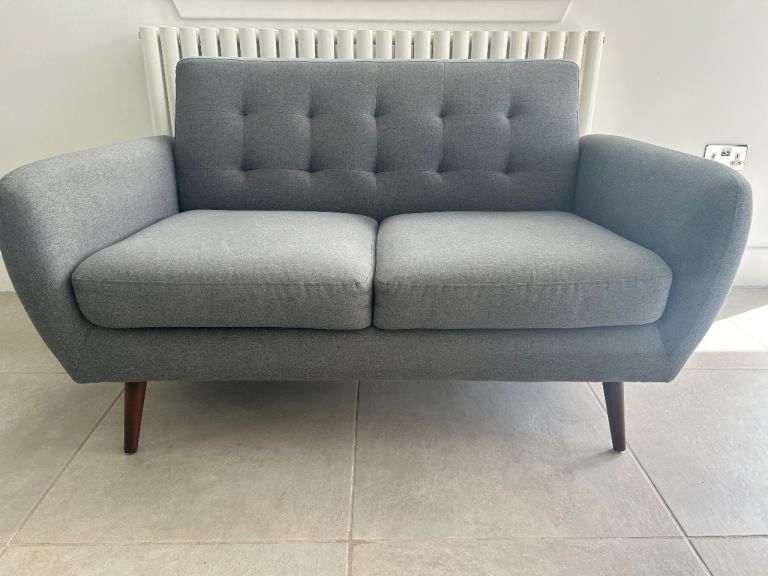 Next 2 seater grey fabric sofa - excellent condition