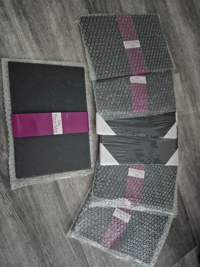 7 x Grey Slate Placemats