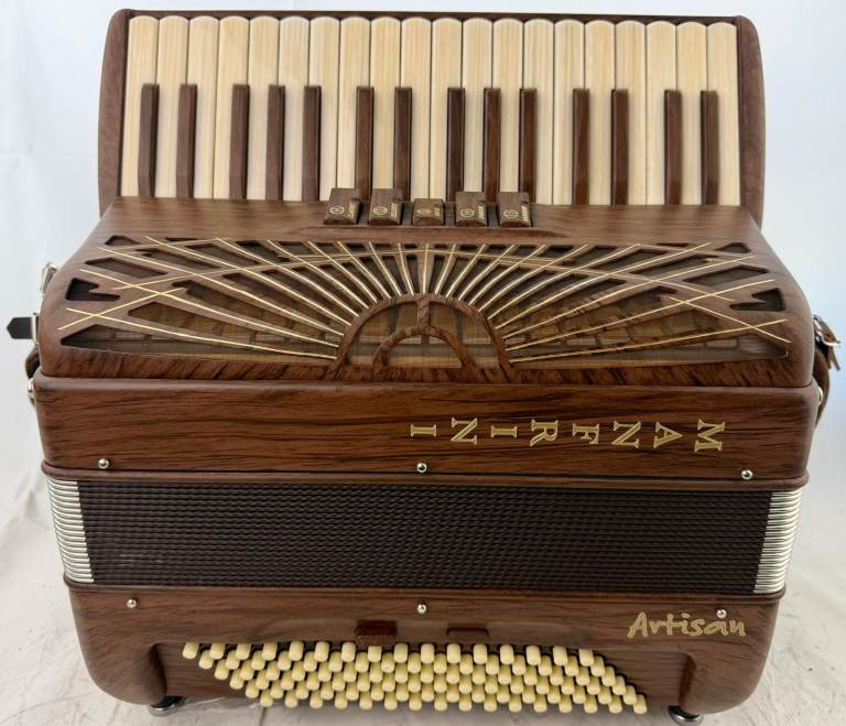 New Manfrini Artisan Piano Accordion - 34 Keys / 96 Bass - 3 Voice - Stunning Painted Wood Finish