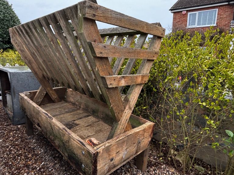 Large Wooden Hay Rack/Animal feed trough/planter